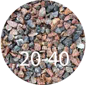Гранитный щебень 20-40 мм, низкая стоимость м3(куб)